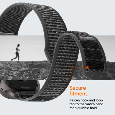 10. Pasek Spigen Athlex Air 2 na Apple Watch 44 / 45 / 46 / 49 mm - czarno-szary
