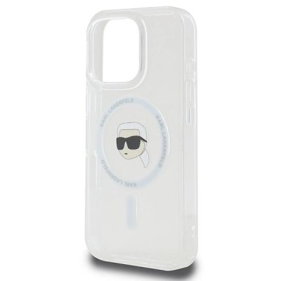6. Etui Karl Lagerfeld IML Metal Karl Head MagSafe na iPhone 16 Pro - białe