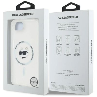 8. Etui Karl Lagerfeld IML Metal Choupette Head MagSafe na iPhone 16e - białe