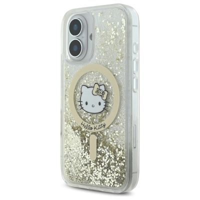 2. Etui Hello Kitty Liquid Glitter Fever MagSafe na iPhone 16 - złote