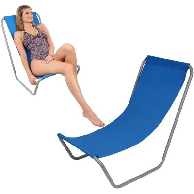 3. LEŻAK OGRODOWO PLAŻOWY SKŁADANY I TORBA NIEBIESKI ENERO CAMP