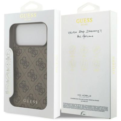 8. Etui Guess 4G Classic na iPhone 17 Pro Max / 18 Pro Max - brązowe