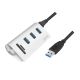 LogiLink CR0045 huby i koncentratory USB 3.2 Gen 1 (3.1 Gen 1) Type-A 5000 Mbit/s Srebrny