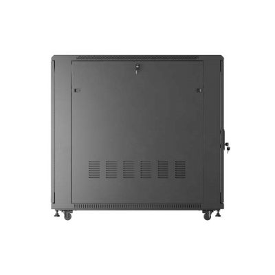 5. Szafa instalacyjna rack stojąca 19" 22U 800x1200 czarna drzwi perforowane Lanberg (flat pack)