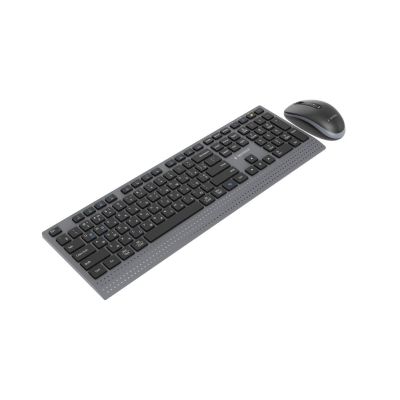 6. GEMBIRD BEZPRZEWODOWY ZESTAW KLAWIATURY + MYSZ DUAL MODE, 2.4 GHZ + BT, SLIM, UKŁAD RU, KOLOR CZARNY