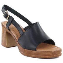 Sandały damskie na słupku czarne Potocki 54324