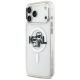2. Etui Karl Lagerfeld IML Glitter Karl & Choupette Sketch Logo MagSafe do iPhone 17 Pro Max - przezroczyste