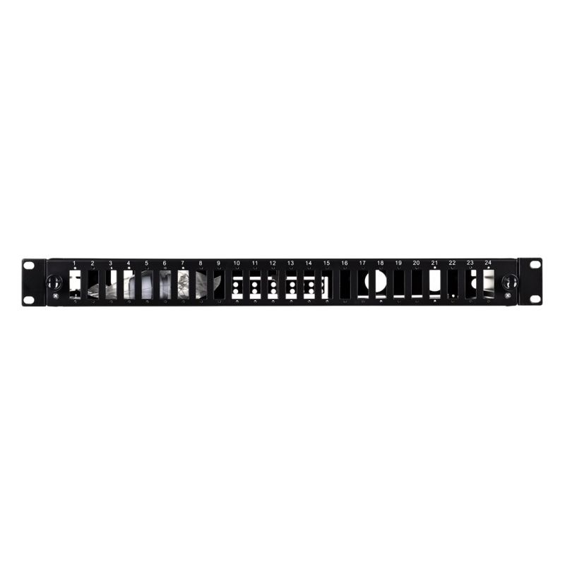 3. Alantec Przełącznica światłowodowa 24xSC duplex / 24xLC quad 19" 1U z płytą czołową oraz akcesoriami montażowymi (dławiki, opaski), wysuwalna (FOP-1U-24SCD-C)