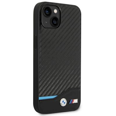 4. Etui BMW Leather Carbon na iPhone 14 Plus - czarne