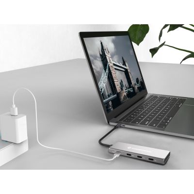 4. Conceptronic HUBBIES16G huby i koncentratory USB 3.2 Gen 2 (3.1 Gen 2) Type-C 10000 Mbit/s Szary