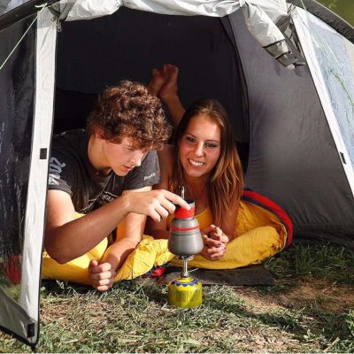 6. Najlżejsza kuchenka turystyczna na kartusze gazowe (zawór lub gwint) HIKER 70gram 2.4kW