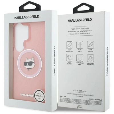8. Etui Karl Lagerfeld IML Repeated Choupette MagSafe na Samsung Galaxy S26 Ultra - różowe