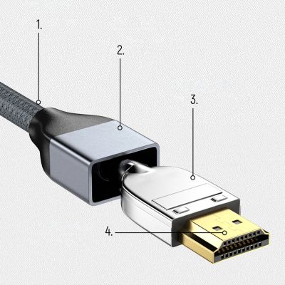 13. Wozinsky kabel HDMI 2.1 8K 60 Hz 48 Gbps / 4K 120 Hz / 2K 144 Hz 1 m srebrny (WHDMI-10)
