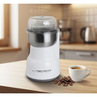 12. Młynek do kawy Esperanza Lungo EKC002W (160W; udarowy; kolor biały)