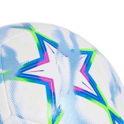 4. Piłka nożna adidas UCL Training 26/27 League Stage biało-niebiesko-zielono-różowa KZ2981