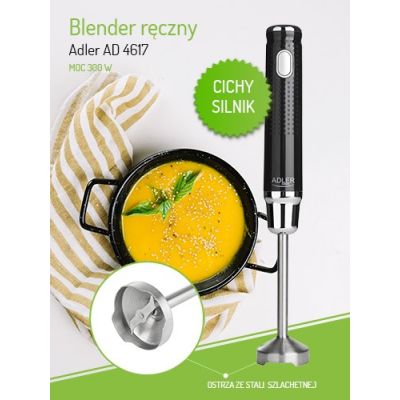 5. Blender ręczny Adler AD 4617 (300W; kolor czarny)