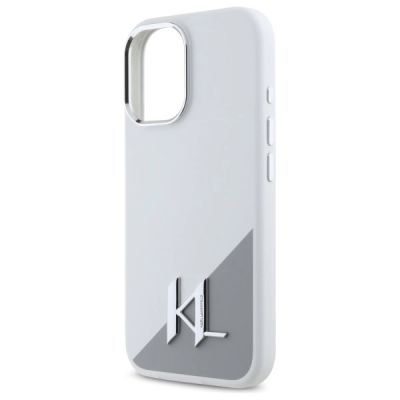 6. Etui Karl Lagerfeld Silicone Initial Metal Logo MagSafe na iPhone 16 - białe