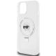 6. Etui Karl Lagerfeld Ring Stand Karl Head MagSafe do iPhone 15 - białe
