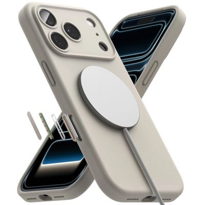 5. Etui Ringke Silicone MagSafe na iPhone 18 Pro Max / 17 Pro Max - beżowe