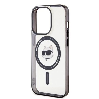 12. Etui Karl Lagerfeld IML Choupette's Head MagSafe na iPhone 15 Pro - przezroczyste