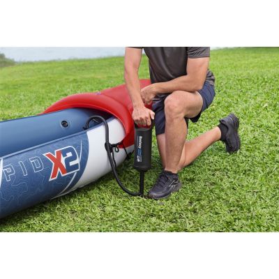 8. Bestway 65077 / 25 kajak sportowy 1 os. Wielobarwny Kopolimer akrylonitrylo-butadieno-styrenowy (ABS), Aluminium, Polipropylen (PP), Polichlorek winylu (PVC) Nadmuchiwany kajak
