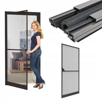17. MOSKITIERA DRZWI ALU 100X215 ANTRACYT BASIC PLUS