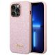 Etui Guess Glitter Script na iPhone 14 Pro - różowe