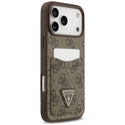 4. Etui Guess 4G nauble Card Triangle na iPhone 18 Pro Max / 17 Pro Max - brązowe