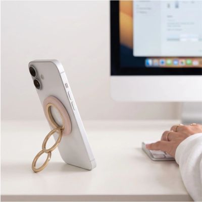 17. Uchwyt magnetyczny Tech-Protect MMR700 Lamano MagSafe na telefon - różowo-złoty