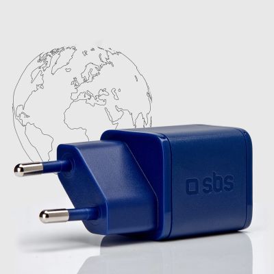 4. Ładowarka sieciowa SBS TETRGAN1C20B 20W GaN z Power Delivery - niebieska