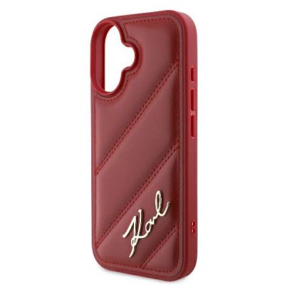 6. Etui Karl Lagerfeld Diagonal Quilted Script na iPhone 16 - czerwone