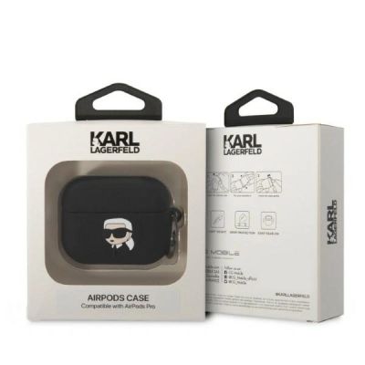 3. Etui Karl Lagerfeld Silicone Karl Head 3D na AirPods Pro cover - czarne