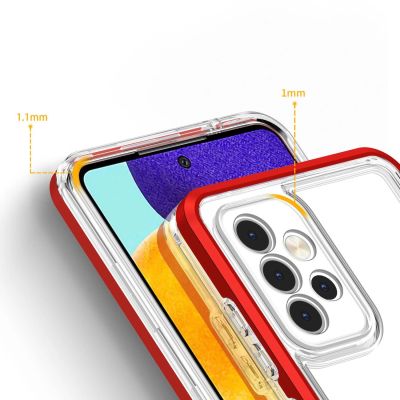 4. Clear 3in1 etui do Samsung Galaxy A13 5G żelowy pokrowiec z ramką czerwony