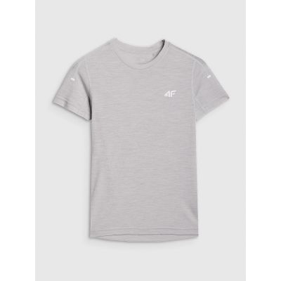 7. Koszulka trekkingowa z wełną Merino damska 4F 4FWSS25TFTSF1269-27S