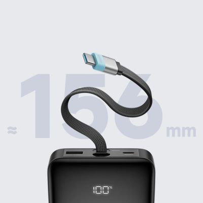 10. Powerbank Cuktech LPB252N 120 W 25000 mAh z wbudowanym kablem USB-C - szary