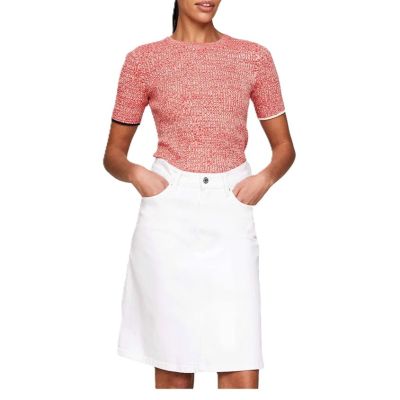 2. TOMMY HILFIGER SWETER Z KRÓTKIM RĘKAWEM DAMSKI