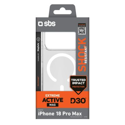 2. Etui SBS D3O Active na iPhone 18 Pro Max / 17 Pro Max kompatybilne z MagSafe - przezroczyste
