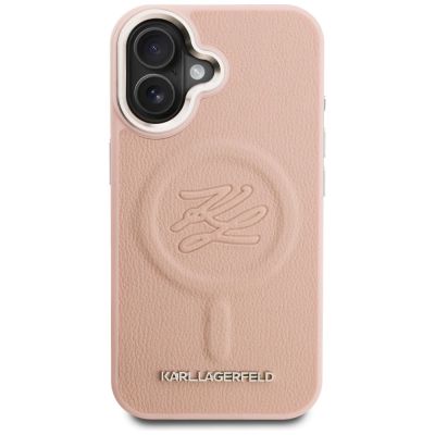 3. Etui Karl Lagerfeld Initial & Metal Logo MagSafe na iPhone 16 - różowe