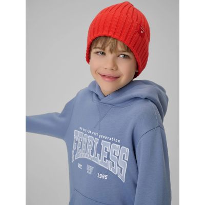 6. Bluza dresowa regular z kapturem chłopięca 4F 4FJRSS26TSWSM2637-32S