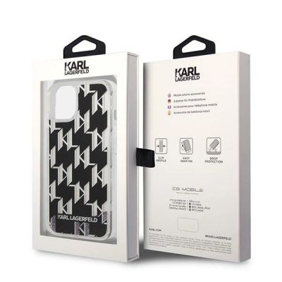8. Etui Karl Lagerfeld Liquid Glitter Monogram na iPhone 14 Plus - czarne