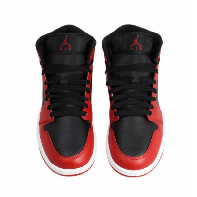 5. Buty męskie do koszykówki Air Jordan 1 Mid Black/Gym Red/White - DQ8426-061