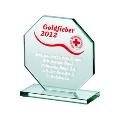 9. Trofeum szklane grawerowane + wypełnienie farbą