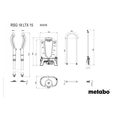 2. Akumulatorowy opryskiwacz plecakowy Metabo RSG 18 LTX 15 (602038850)
