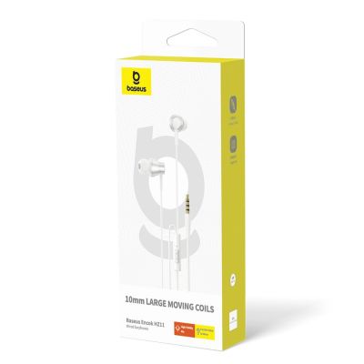 5. Słuchawki przewodowe Baseus Encok HZ11 dokanałowe z minijack - białe