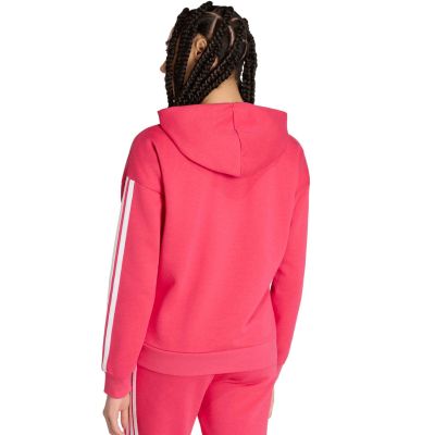 3. Bluza damska adidas Essentials 3-Stripes Full-Zip Fleece Hoodie różowa KF6272