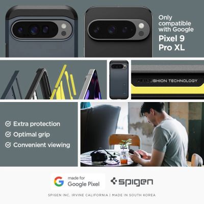11. Etui Spigen Tough Armor na Google Pixel 9 Pro XL - grafitowe