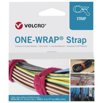 4. Velcro ONE-WRAP opaska kablowa Zwalniana opaska kablowa Polipropylen (PP), Rzep Czarny 100 szt.