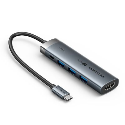 2. Hub 5w1 Vention USB-C 100W PD 5Gbps 4K@60Hz srebrny