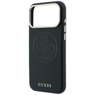 6. Etui Guess Perforated 4G Gold Logo Magsafe na iPhone 17 Pro / 18 Pro - czarne