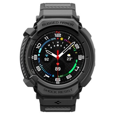 2. Pasek Spigen Rugged Armor Pro na Samsung Galaxy Watch 8 Classic 46 mm - czarny mat